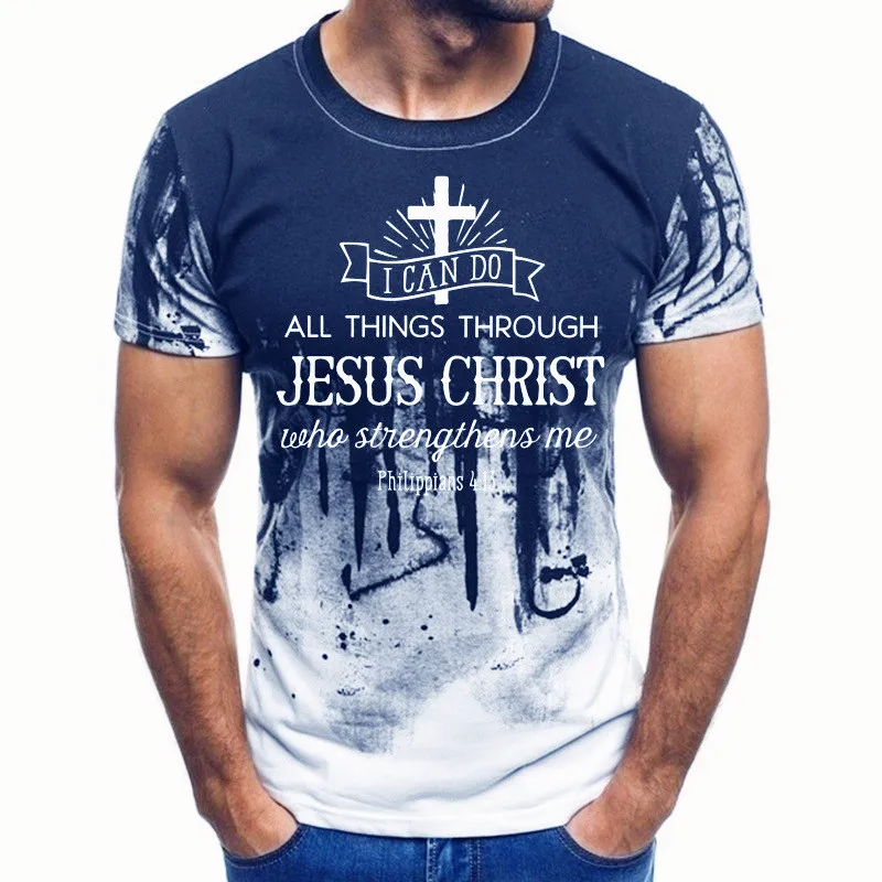 

Hot Selling Men's T-shirt Jesus Christ Cross 3D Printed Short Sleeved Casual Fashion T-shirt Plus Size Round Neck T-shirt