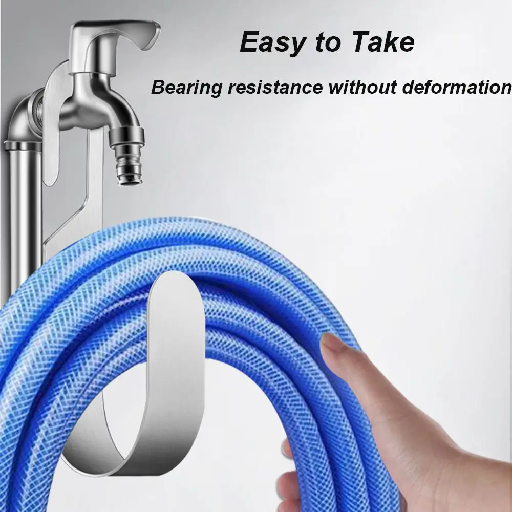 

Stainless Steel Rack Balcony Wall Mount Faucet Hook Hose Storage Rack Home Car Wash Water Pipe Bracket