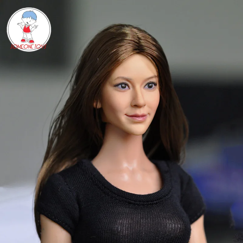 

KUMIK 13-96 1/6 Scale Female Head Brown Long Curly Beautiful Movie Star for 12 Inch Action Figure Doll