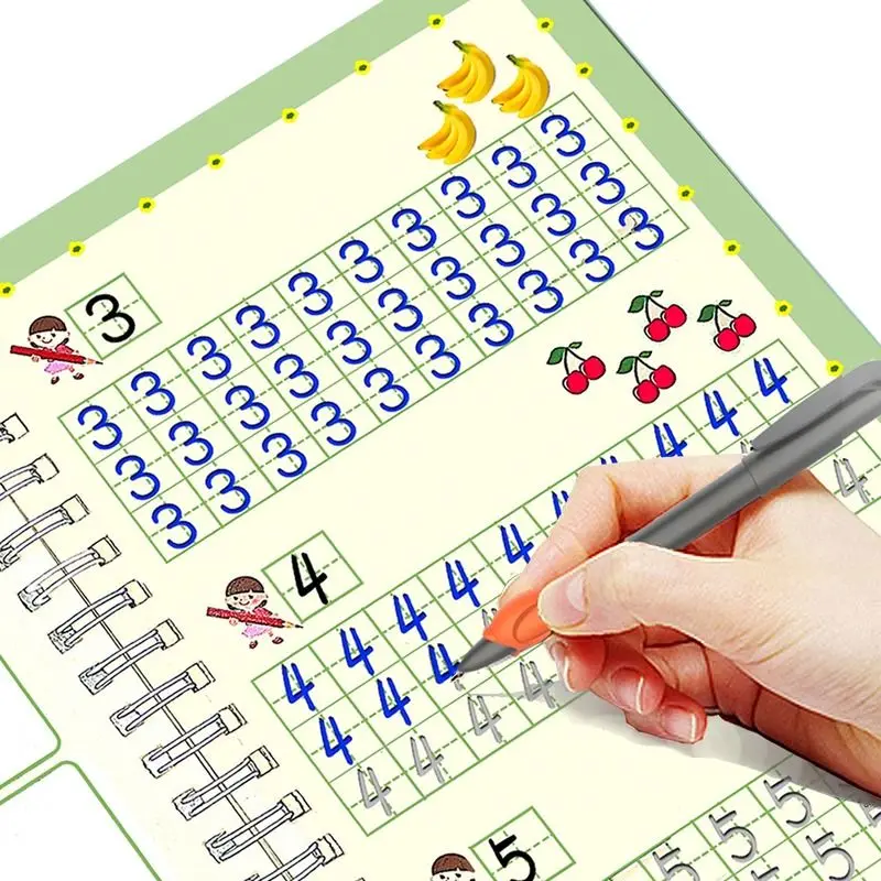 Новинка волшебное письмо наклеить 3D тетрадь для каллиграфии номера 0-100