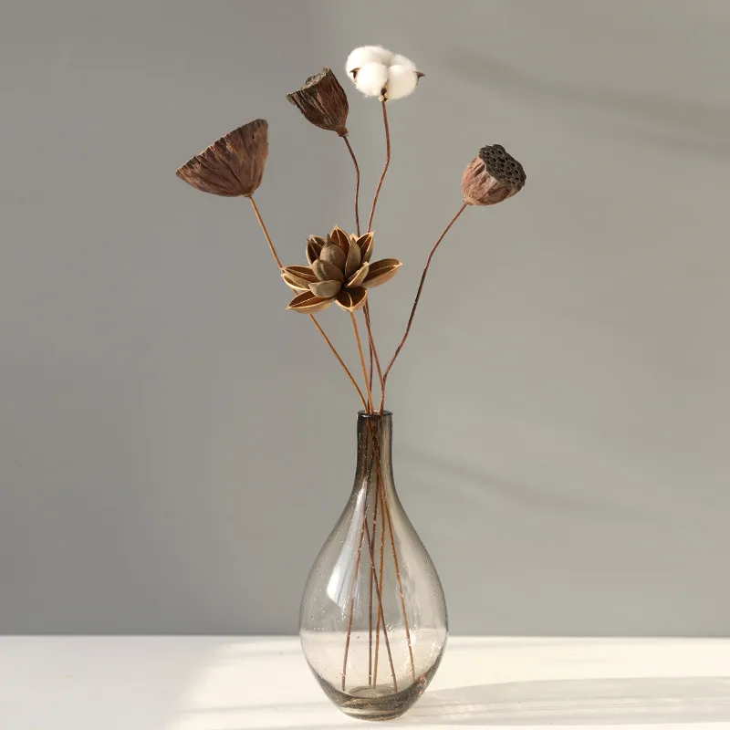 

Natural Dry Bouquet Real Flower Decoration Lotus Lotus Zen Chinese Floral Arrangement Buddha Family Living Room Decoration