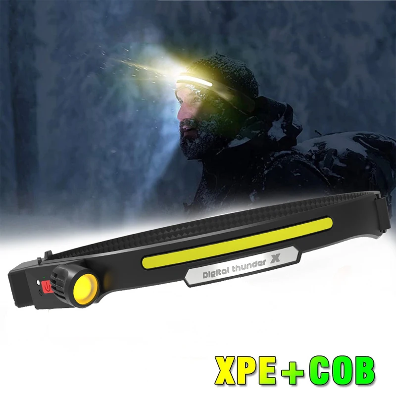 

Portable USB Charging Dual Light Source LED Running Headlamp Outdoor Miner Lamp Night Fishing Induction Glare Headlamp