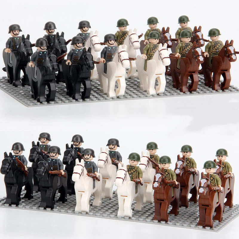 WWII Soviet Russian Soldiers Mini Figures Military Ski Russia WW2 Set Fit Lego& 