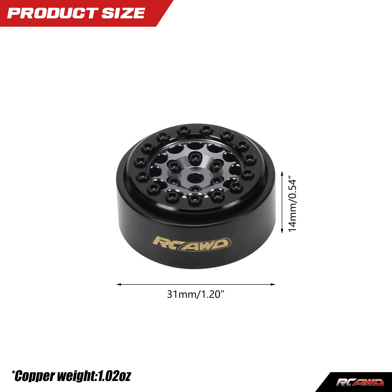 RCAWD сплав 1 0 Beadlock SCX24 колесный обод и Стопорная гайка для Axial 1/24 Series Запчасти