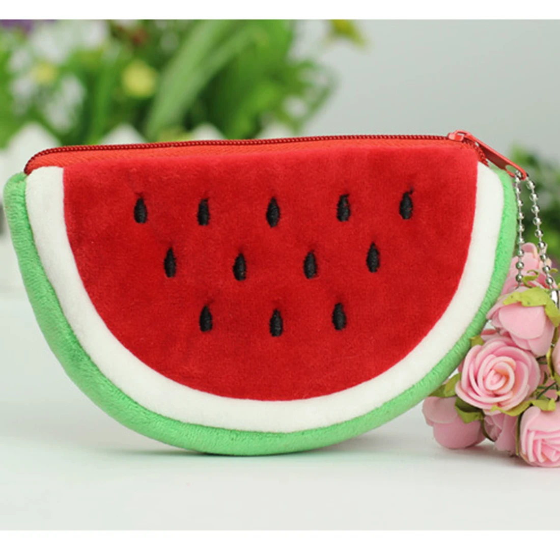 

Cute Watermelon Coin Purse Cartoon Fruits Shape Small Purse Zipper Money Bag Creative Strawberry Wallet Headphone Lipstick Bags