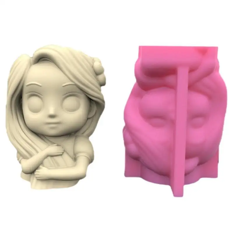 

Силиконовая форма для суккулентов, 3D лицо счастливой девушки, фотография, домашний декор и ремесло для гипса, глины, смолы, цемента, бетона