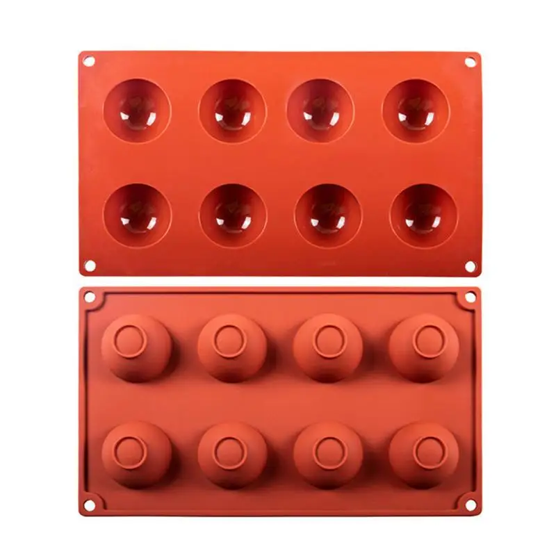 

Gummy Molds 8-Cavity Ice Cube Mould Silicone Baking Molds For DIY Hot Chocolate Ball Cakes Jelly Mousse