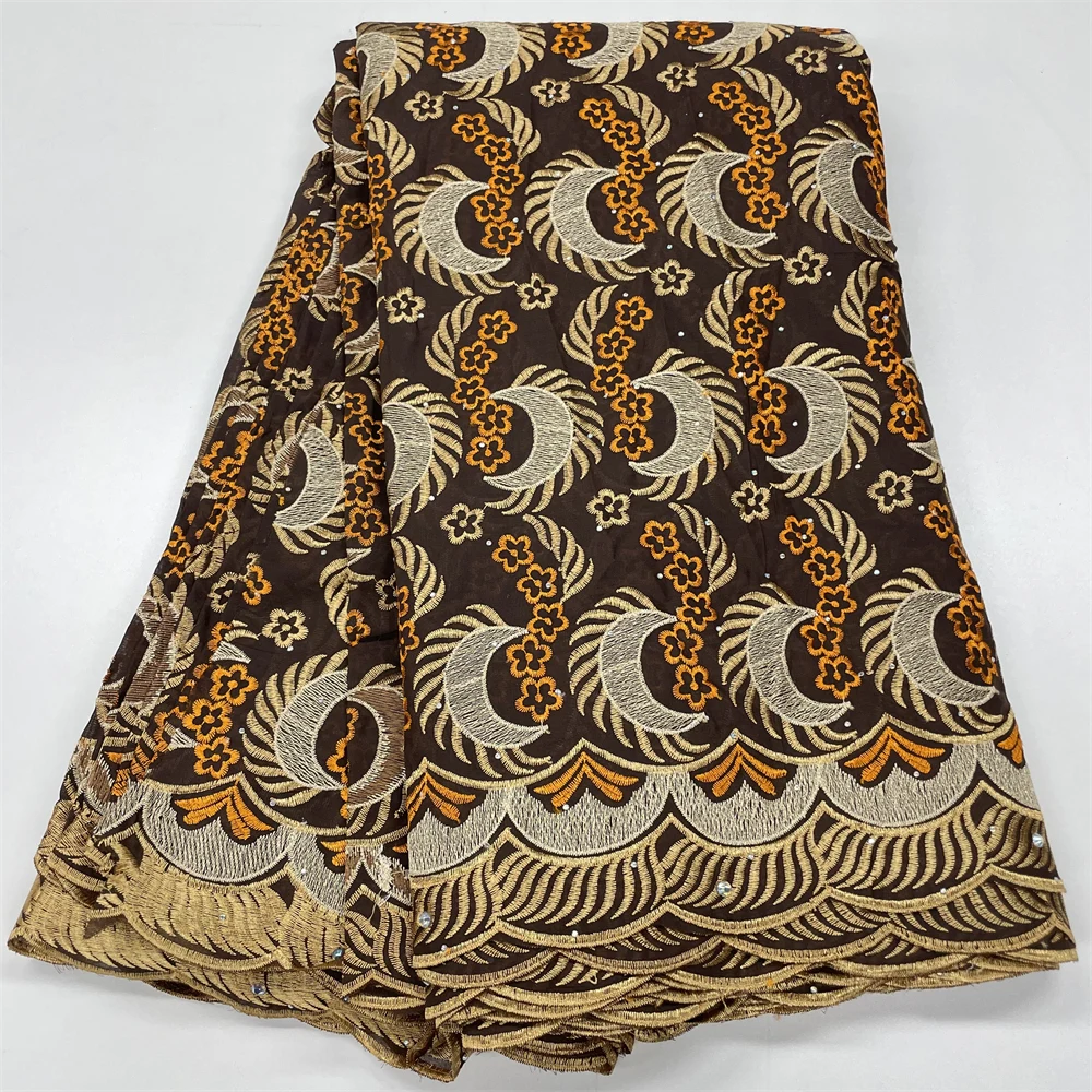 

African Lace Fabric 5Yards High Quality Nigerian Cotton Lace Swiss Voile Lace In Switzerland For Women Party Material QF0926