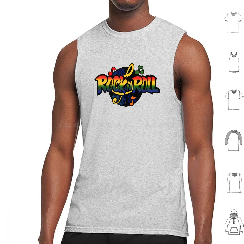 Rock 'N' Roll Rainbow Tank Tops Print Cotton Vinyl Vinyl Records Am Fm Radio Music Classic Music Retro Vintage