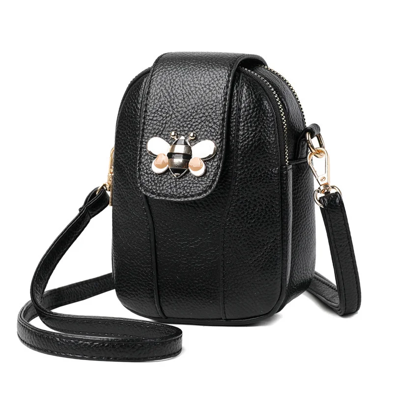 2022 new mini bag soft leather women's Shoulder Bag Messenger Bag Fashion large capacity mobile phone bag litchi pattern