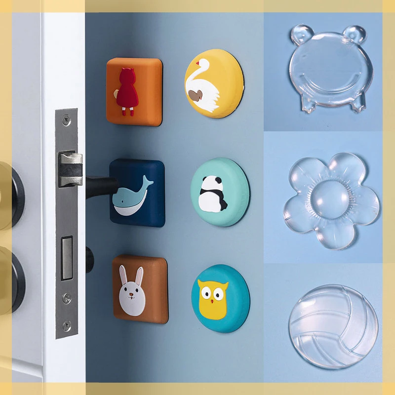 

Mute Door Stoppers Wall Protection Safety Shock Absorber Door Handle Bumpers Security Waterable Transparent Wall Protectors