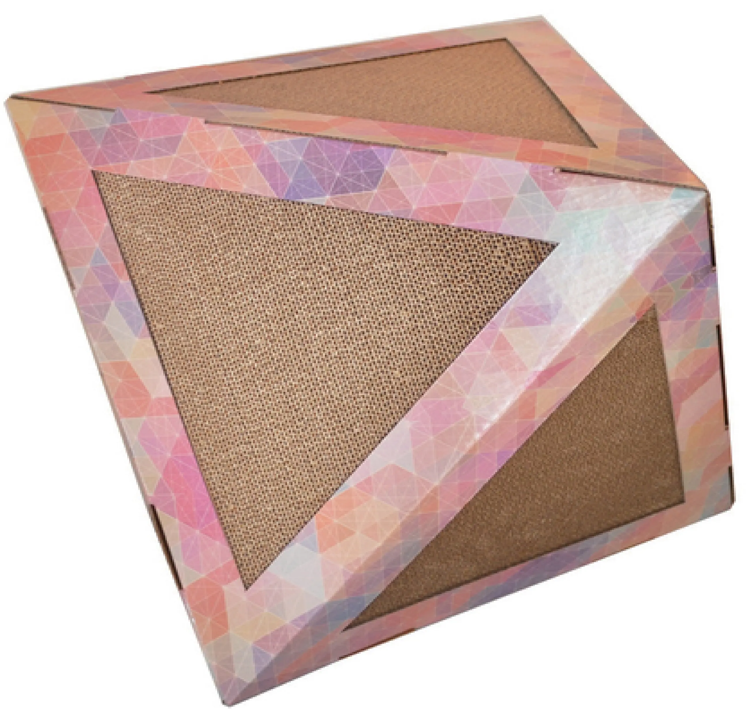 

® 'Triangular Puzzle' Designer Premium Quality Kitty Scratcher Lounge Toy and House with Catnip