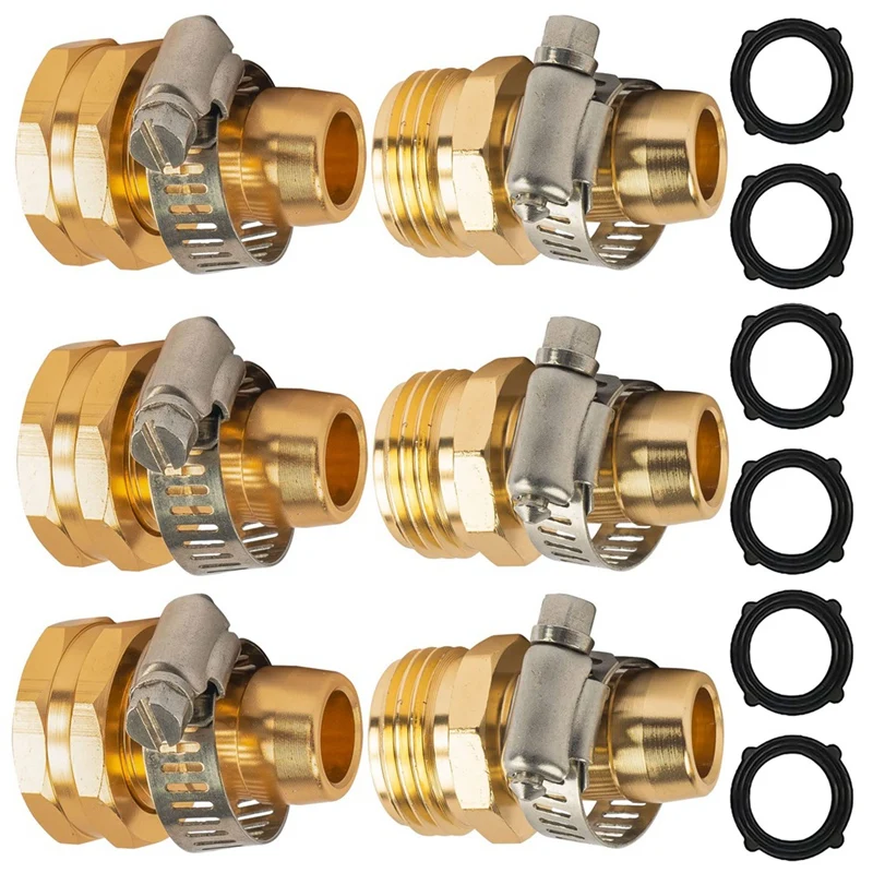 

Набор для ремонта садового шланга, соединитель для ремонта садового шланга с зажимами, подходит для 3/4 дюймовый для садового шланга, мужской...