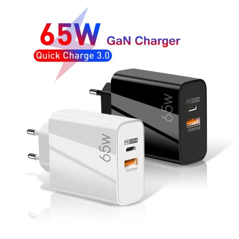 

Fast Charge Eu Us Uk Plugs Adapter Portable Phone Chagers Gan Pd Usb C Charger Qc 3.0 Pd3.0 Tablet Laptop Fast Charger 65w