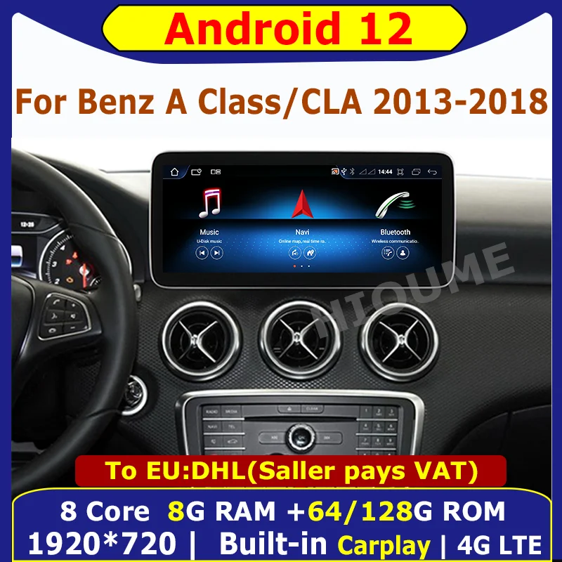 

10.25"/12.5" Android 12 8+128G GPS Nagation Player for Mercedes Benz A-Class W176 GLA-Class X156 Benz CLA-Class C117 2012-2018