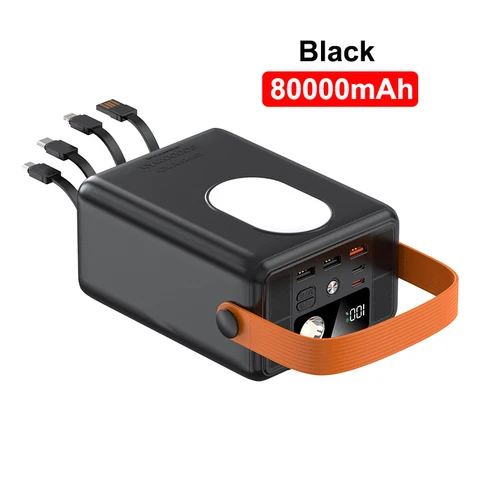 Power Bank 50000/80000 мАч Портативный USB C PD 22,5 Вт Powerbank с быстрой зарядкой для iPhone Samsung Huawei Xiaomi Внешний аккумулятор