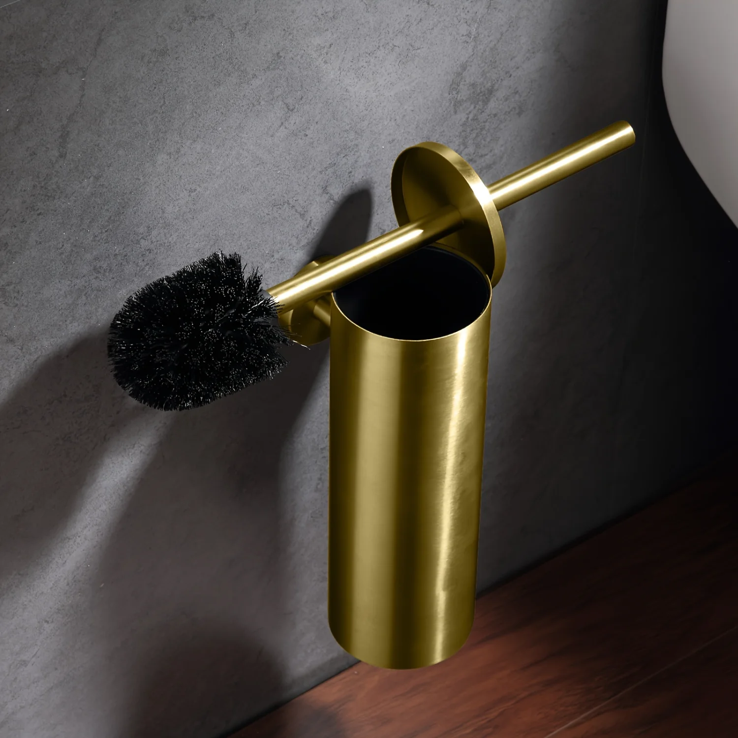 1 шт. роскошная матовая золотая щетка для унитаза с держателем ручка из