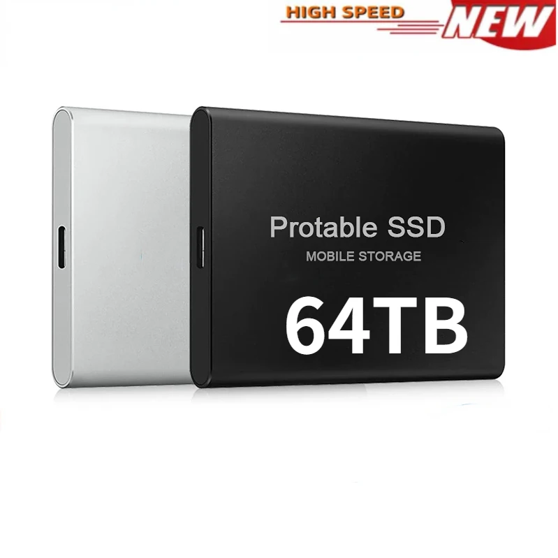 100% Original  Portable External Hard Drive Disks USB 3.1 64TB SSD Solid State Drives For PC Laptop Computer Storage Device