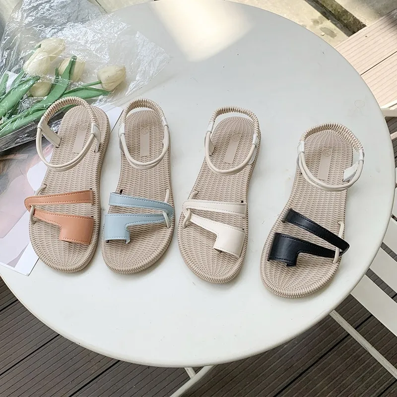 

Сандалии женские на плоской подошве, модная дизайнерская пляжная обувь, комплект, римские сандалии, обувь на платформе, 2022