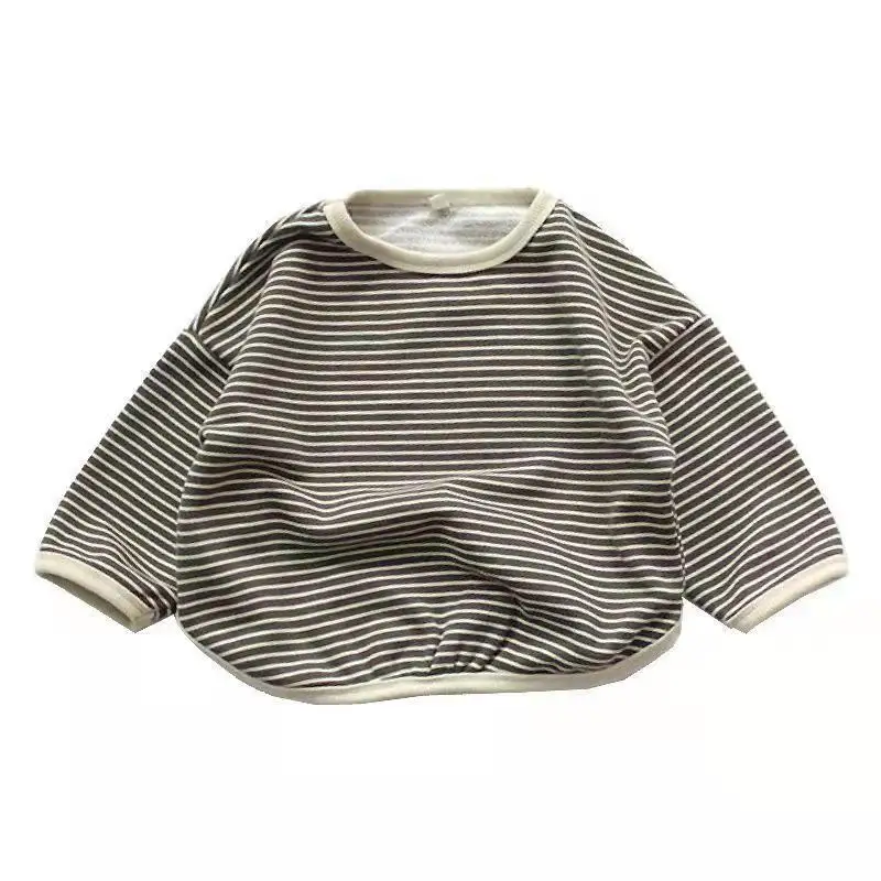 Fashion Korean Striped Print Kids Baby Clothes Cotton Long Sleeve T Shirts Boys And Girls Long Sleeve Tops Autumn Baby Sweaters images - 6