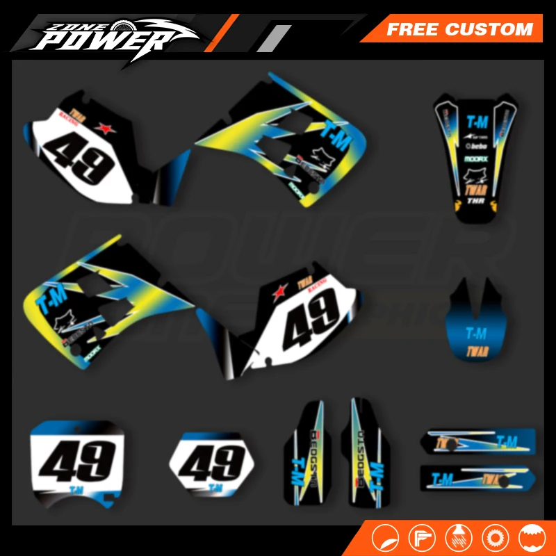 Powerzone пользовательская команда мотоцикл графика фон наклейки Наборы для ТМ гонки