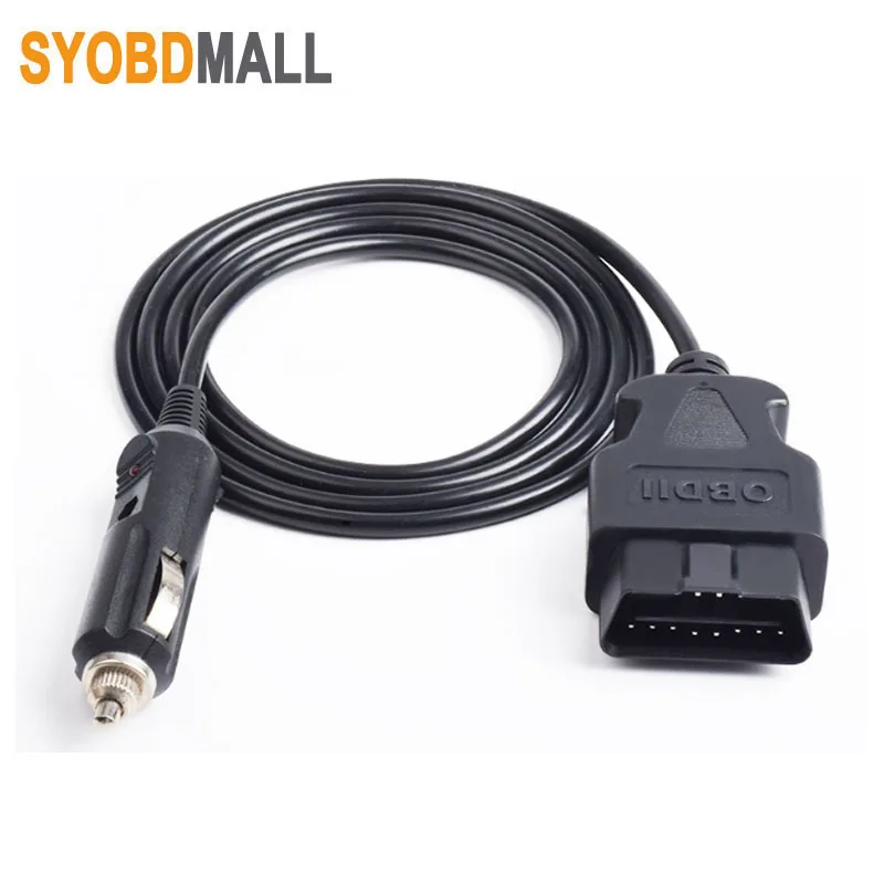 Кабель питания OBDII OBD2, 16-контактный разъем «папа»-«папа» для автомобильного прикуривателя, 12 В постоянного тока, адаптер для кабеля с 2 штекерами