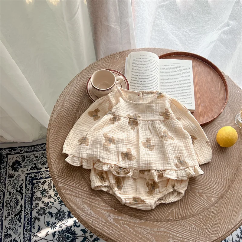 

Criscky 2023 Cotton Baby Clothes Set Spring Casual Tops Shorts for Girls Set Toddlers 2 Pieces Kids Baby Clothing for Baby