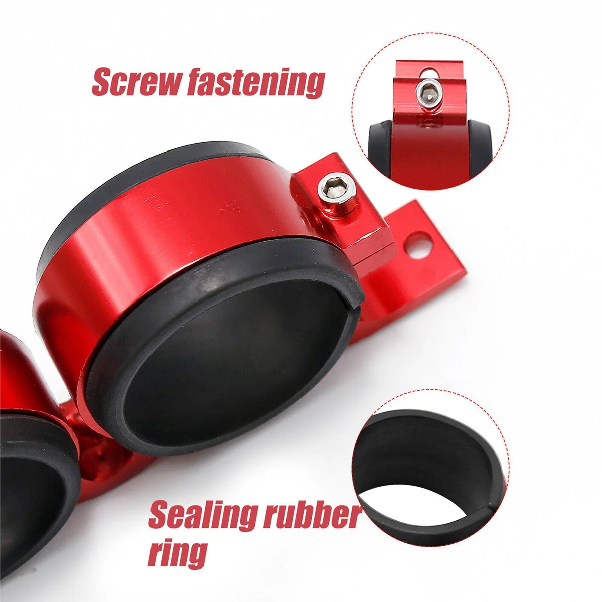 Красный 60 мм Алюминиевый зажим для двойного топливного насоса Монтажный