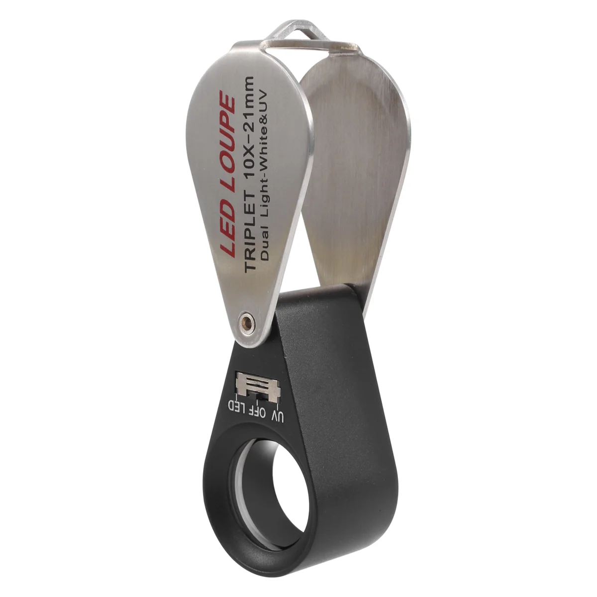 Ювелирная лупа с 10-кратным увеличением тройной линзой и 6 светодиодными