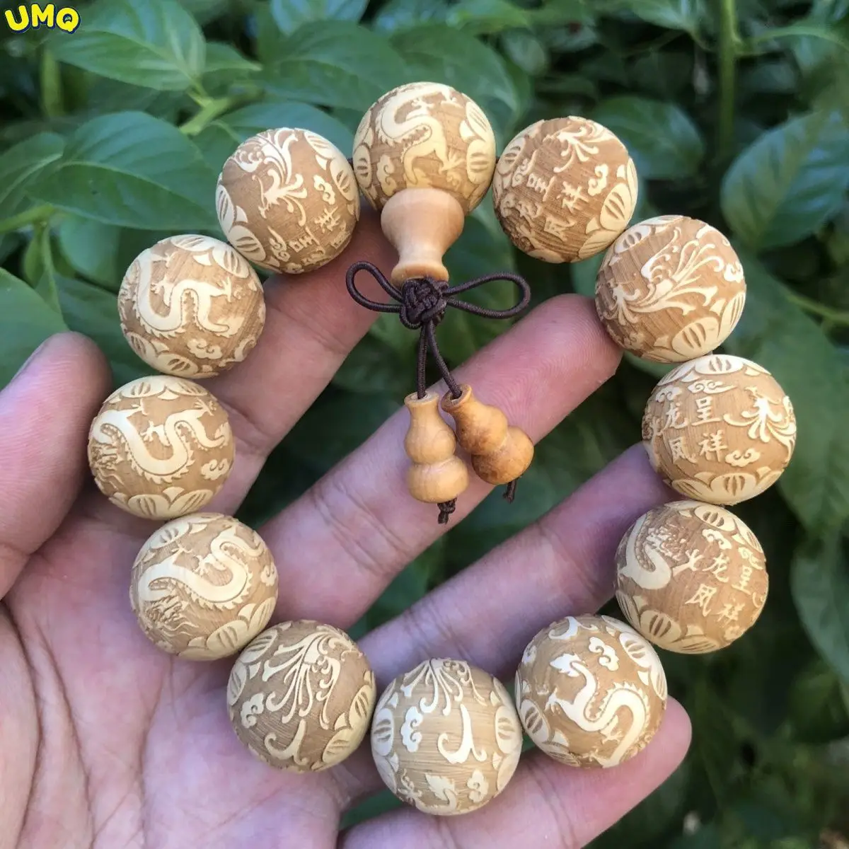 

High Quality Natural Taihang Cliff Cypress Decoration Hand Buddha Beads Hand String Small Leaves Red Sandalwood Yellow Pear