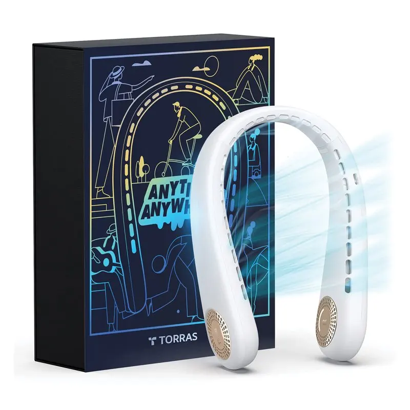 

NEW X00FA20A002 Portable Neck Fan, L3 Personal Bladeless USB-Rechargeable Hands-Free 360° Cooling 3 Speeds, White