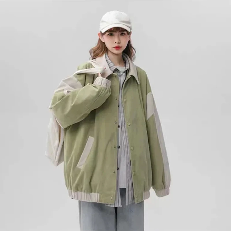 

Женская Вельветовая куртка, повседневная однобортная Свободная куртка в Корейском стиле, весна-осень 2023