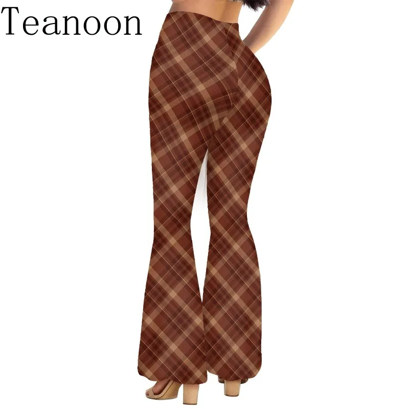 Женские брюки Teanoon полосатые клетчатые штаны с принтом женские уличные для йоги