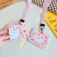cartoon card cover cards holder slide cards sleeves animal card cover hanging neck type card cover cute creative cartoon ins new