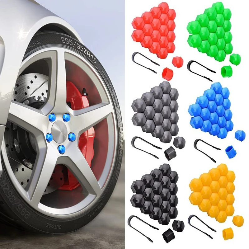 

20Pcs Car Wheel Nut Bolt Head Cover Cap Anti-Rust Caps Car Tire Screw Protective Bolt Caps Auto Exterior Accessories 17/19/21mm