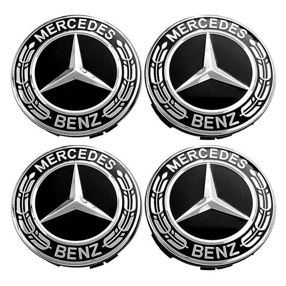 4 шт. 75 мм 3-контактная Крышка Ступицы Колеса s логотип автомобиля эмблема для Mercedes