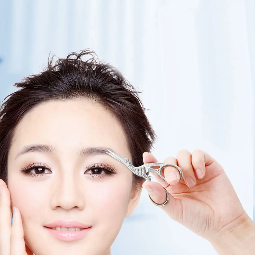 Трендовые ножницы для бровей с узором птиц из нержавеющей стали градиентом