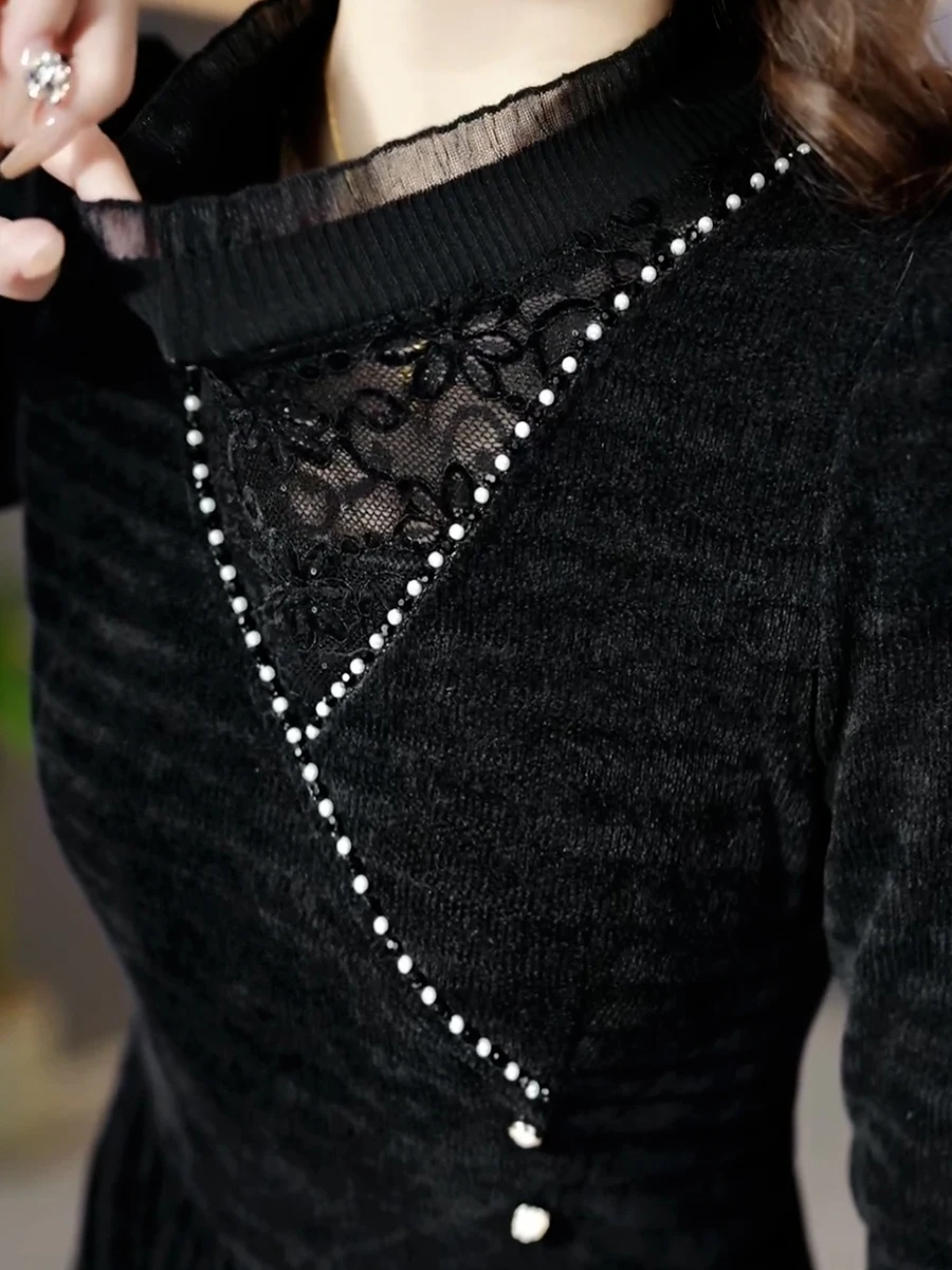 Утепленное женское платье на флисовой подкладке зима 2024 новое