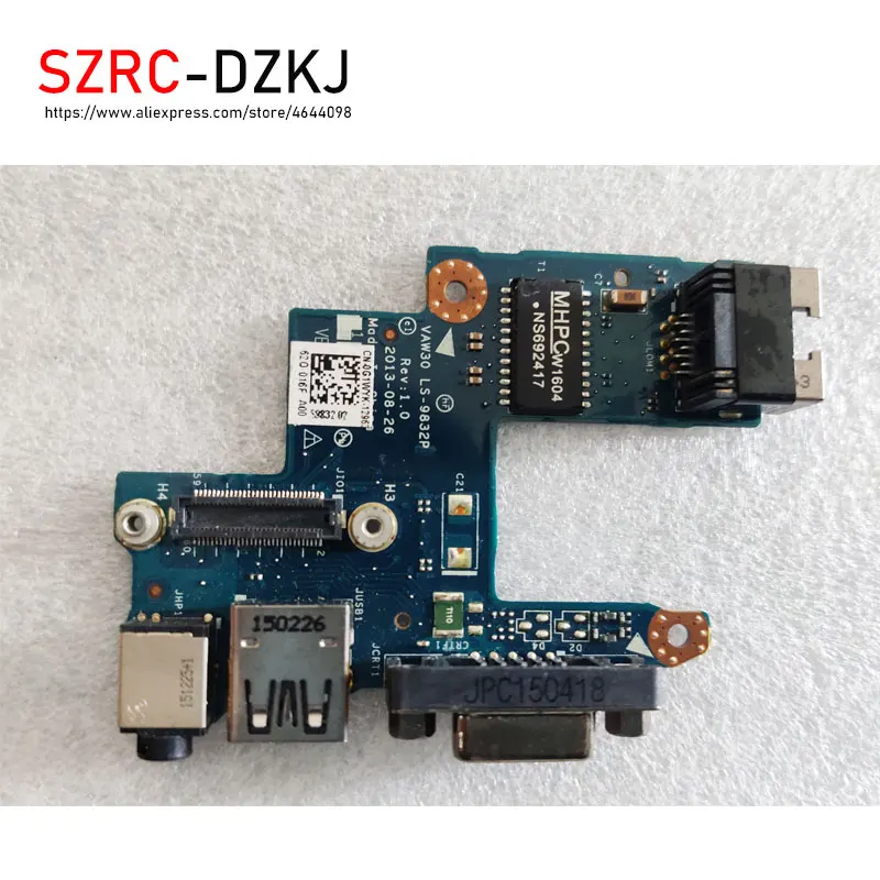 

SZRCDZKJ Original for Dell E5440 USB Audio LAN VGA Jack Port Board VAW30 test good Free shipping LS-9832P 0G1WYK G1WYK