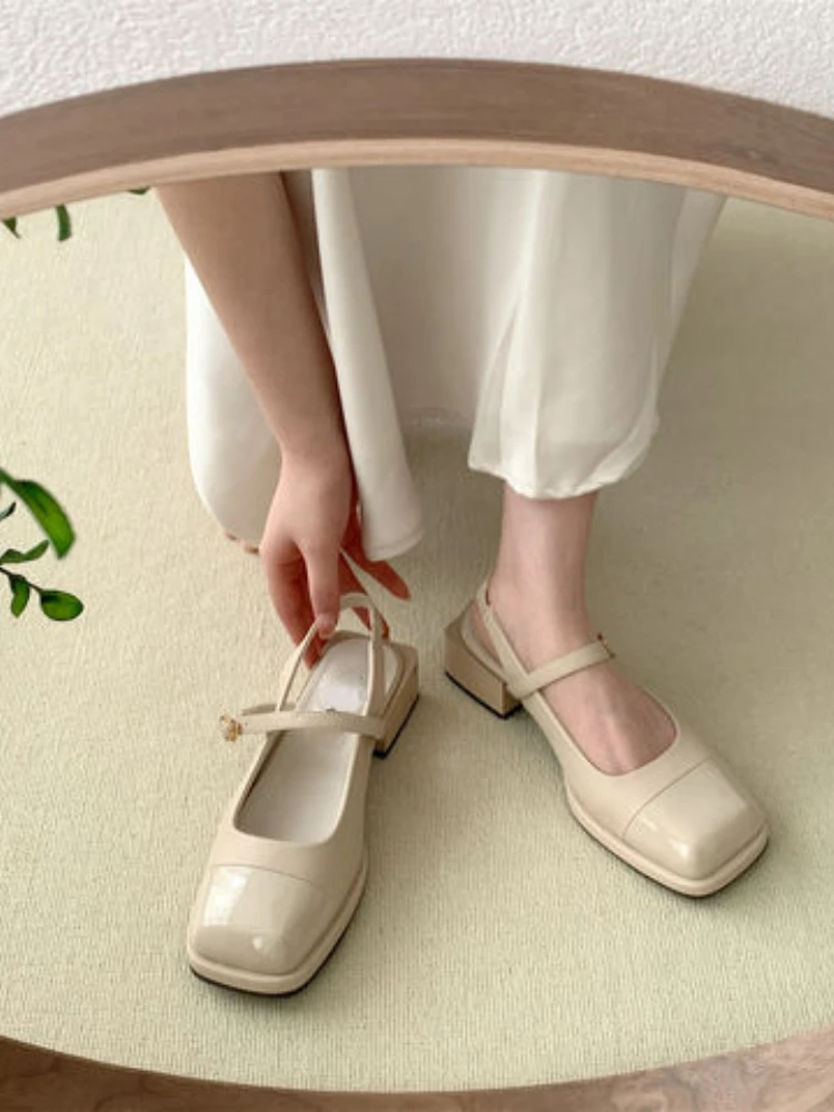 

Туфли женские на среднем каблуке, элегантная Уличная Повседневная обувь, приталенные, с круглым носком, в японском стиле, Мэри Джейн, лето 2022