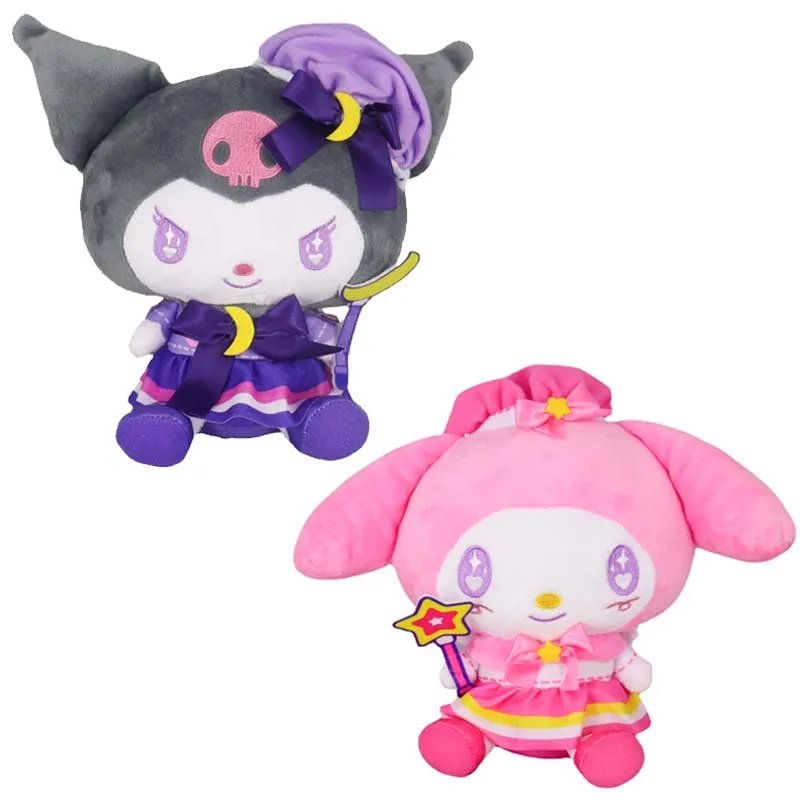 

20 см Sanrioed Мультфильм Аниме фигурки Kuromi My Melody Косплей Мягкие плюшевые куклы Kawaii милые мягкие строительные игрушки подарки