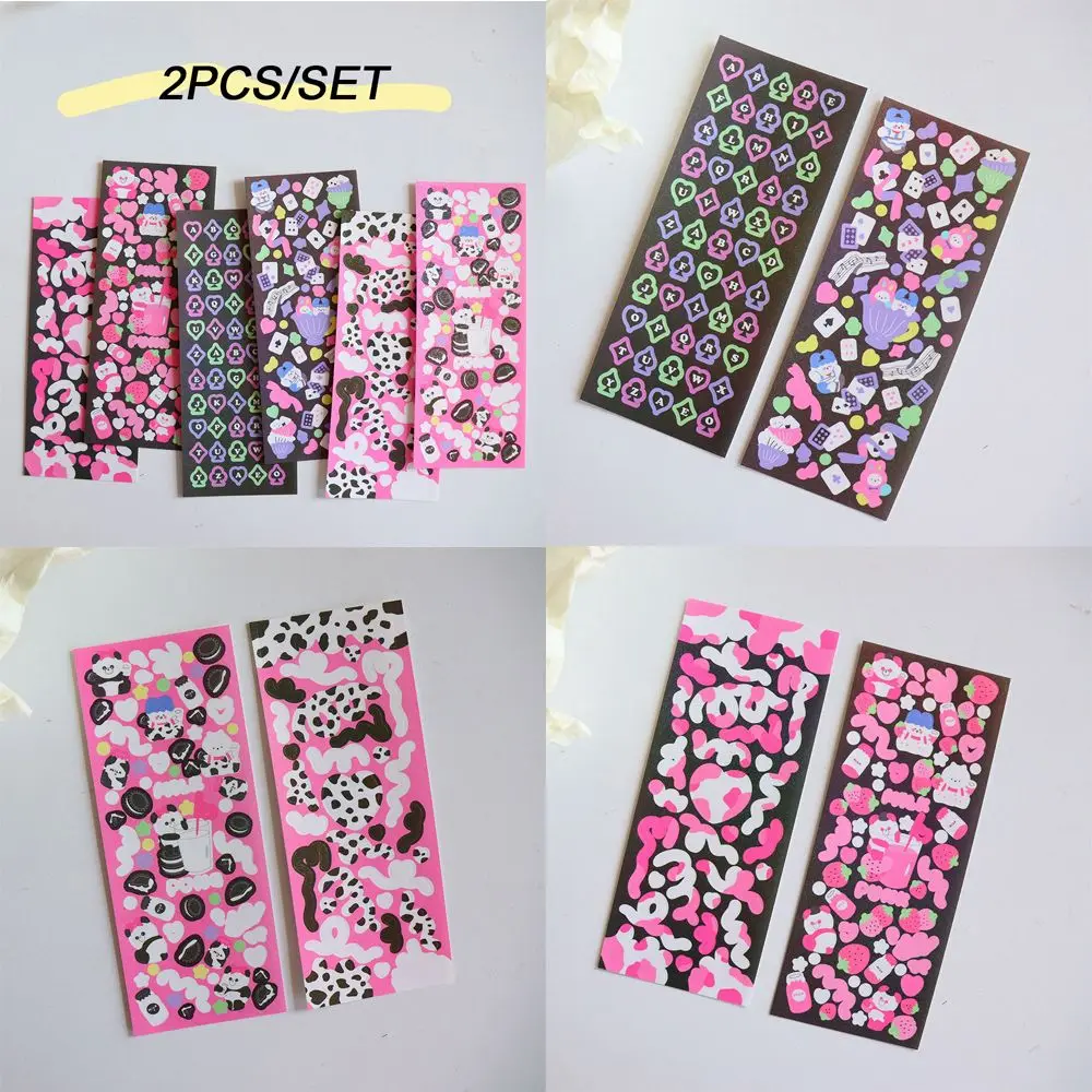 

2Pcs/set INS Korean Idol Card Dialog Box Photo Colorful Planning Scrapbooking Decorative Stickers Stickers Laser Sticker