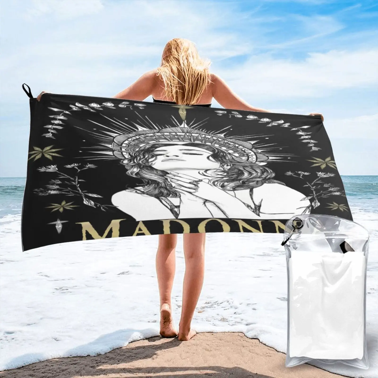 

Пляжное полотенце «Мадонна как Молитва» Re F727, пляжное полотенце, пляжный коврик, пляжная одежда, Большое банное полотенце, кухонное полотен...