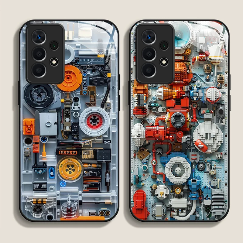 Фото Креативный стеклянный чехол для телефона с механической платой для Huawei Honor 200 100 90 Mate 50 40 Pro 5G Nova 11 10 SE P30 P40 Lite Cover №1