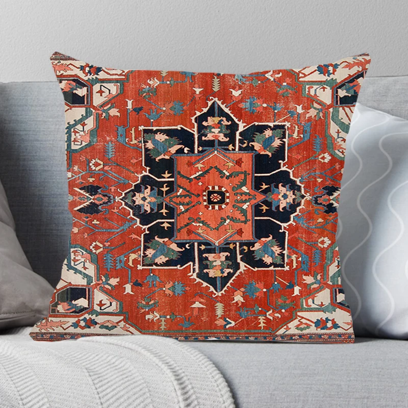 

Ethnic Style Pillow Case Vintage Home Decor Sofa Decorative Throw Pillow Cover Cushion Covers Peach Skin Housse De Coussin