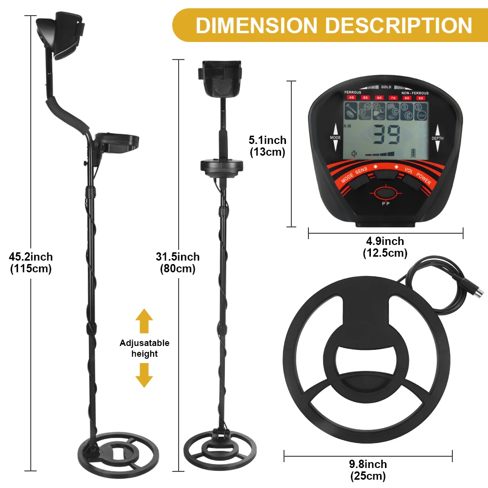 Metal Detector MD810 - Водонепроницаемый профессиональный прибор для обнаружения сокровищ с высокой чувствительностью.