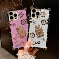 luxury brand square fragrance for samsung galaxy s 9 10 20 21 plus note 20 pro s 22 ultra case a71 a51 a52 a32 a72 a22 a82 cover