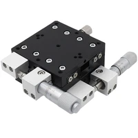 two axis xy cross sliding table 30mm thickness cross roller guide rail precision fine tuning aluminum alloy