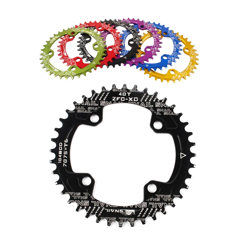 

104BCD Round Shape Narrow Wide Chainring MTB Mountain Bike Bicycle 32T 34T 36T 38T 40T Crankset Single Tooth Plate Parts 104 BCD