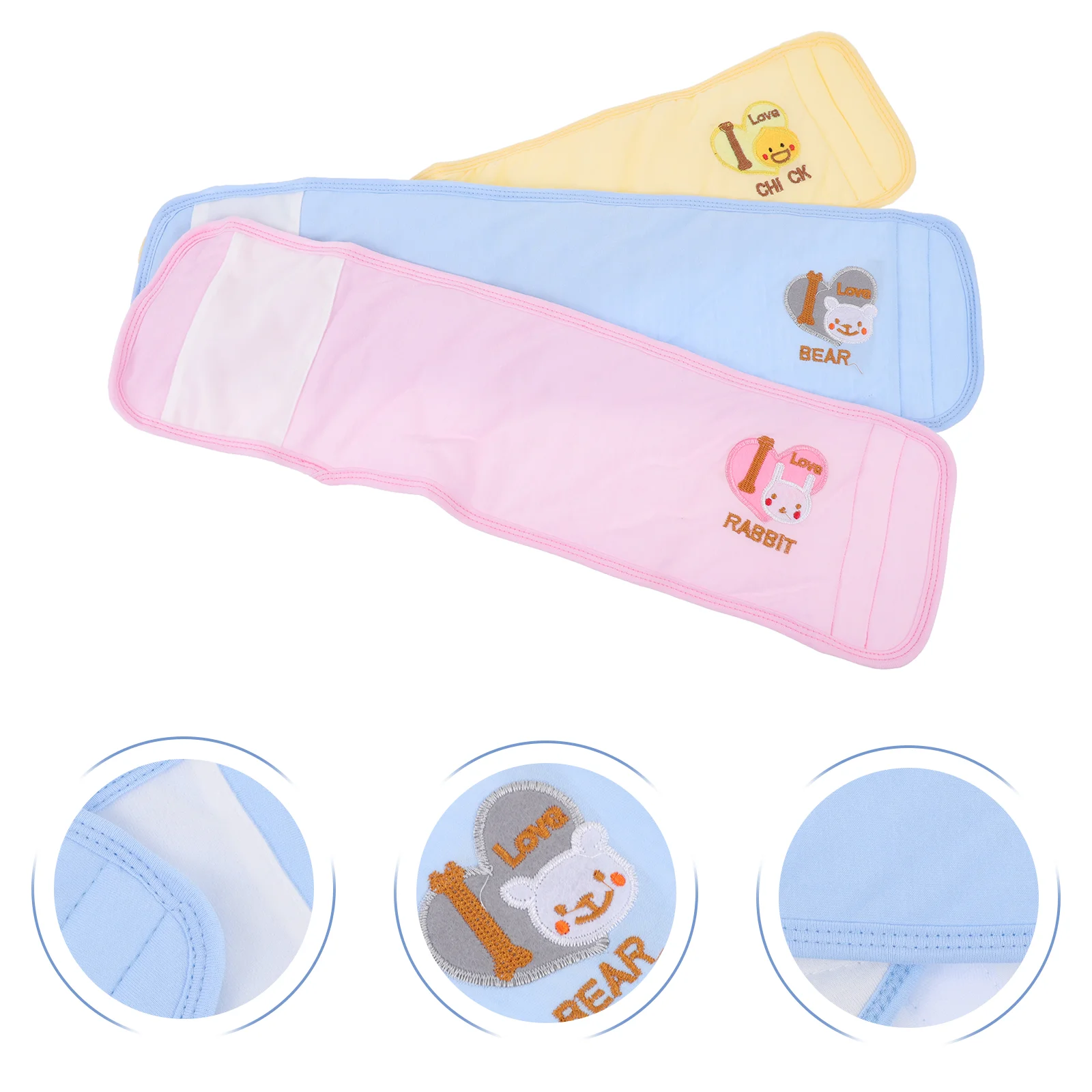 

3 Pcs Baby Umbilical Cord Cotton Bellyband Toddler Belt Circumference Girdle Infant Pure Belts Kids